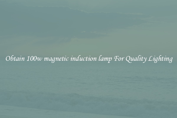Obtain 100w magnetic induction lamp For Quality Lighting