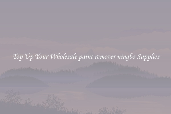 Top Up Your Wholesale paint remover ningbo Supplies