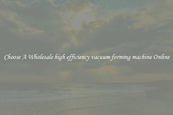 Choose A Wholesale high efficiency vacuum forming machine Online