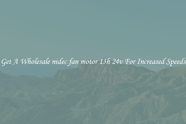 Get A Wholesale nidec fan motor 13h 24v For Increased Speeds