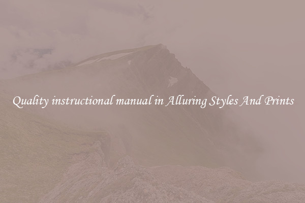 Quality instructional manual in Alluring Styles And Prints