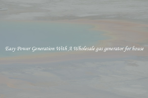 Easy Power Generation With A Wholesale gas generator for house