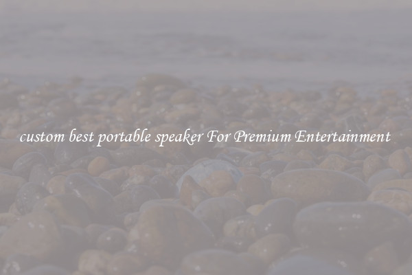 custom best portable speaker For Premium Entertainment 