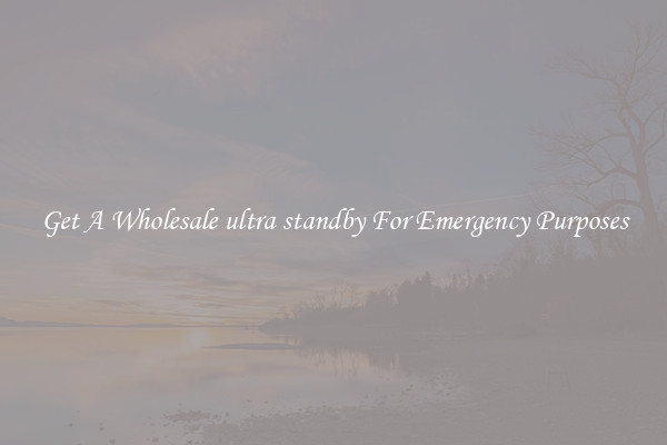 Get A Wholesale ultra standby For Emergency Purposes